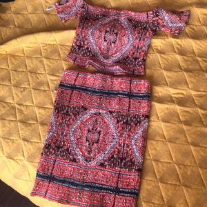 Small LF crop top skirt set.